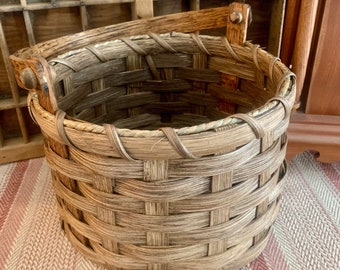 Handmade Basket, Storage Basket, Market, Farmhouse Decor, Primitive Decor, Farmers Market, Garden Basket, Kitchen Decor, Made in USA