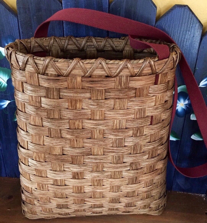 Handmade Basket Shoulder Pack Basket. Hiking Basket Strap Etsy
