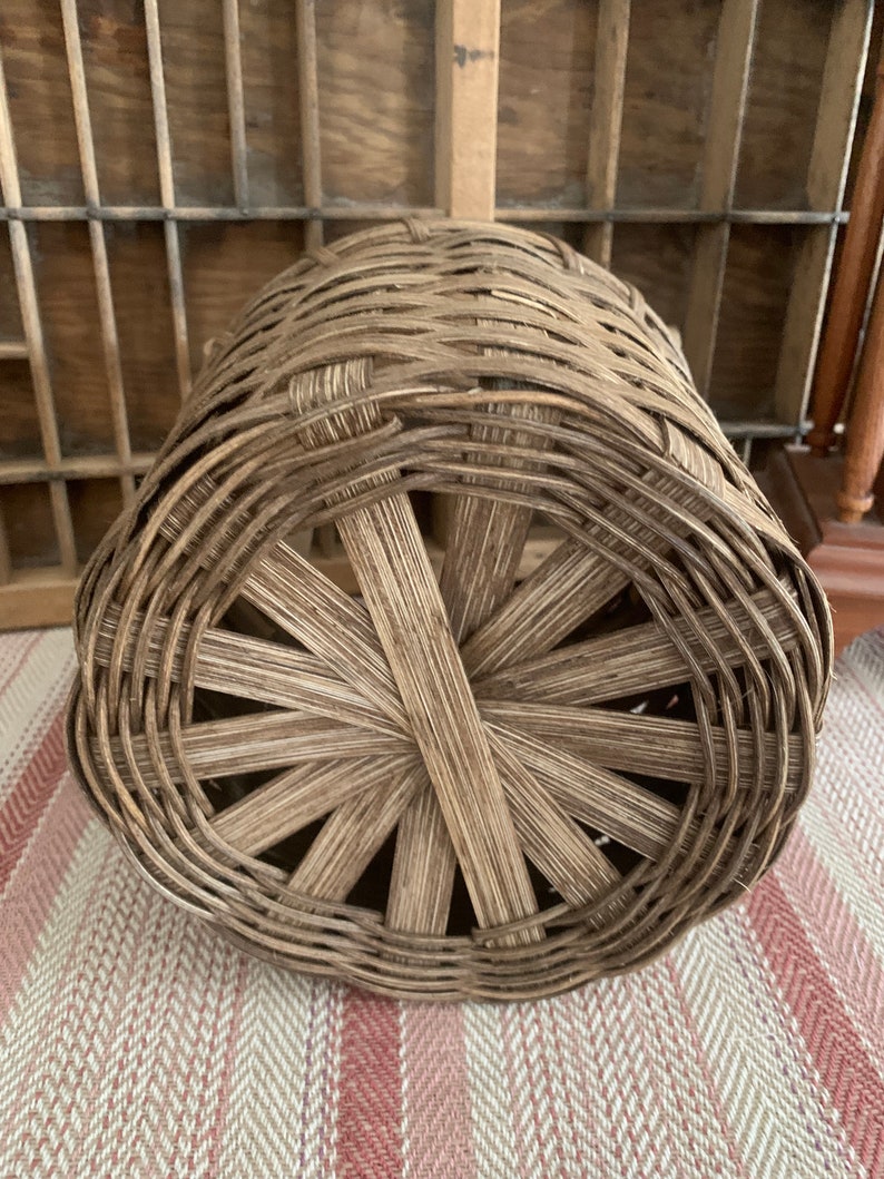 Handmade Basket, Storage Basket, Kindling Basket, Farmhouse Decor, Primitive Decor, Floor Basket, Gift Basket, Made in USA image 4