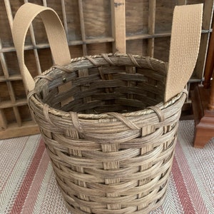 Handmade Basket, Storage Basket, Kindling Basket, Farmhouse Decor, Primitive Decor, Floor Basket, Gift Basket, Made in USA image 1