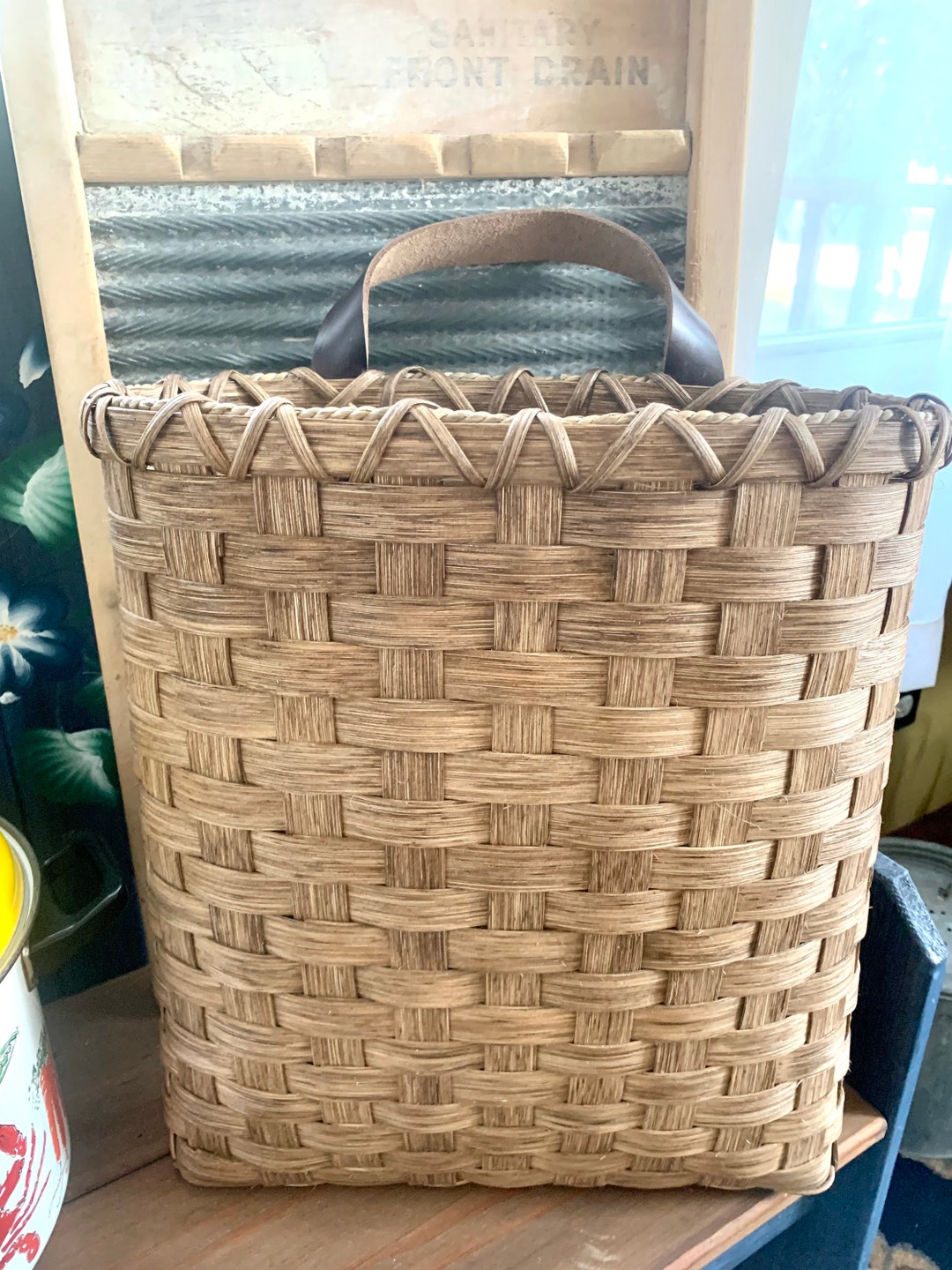 Handmade Basket, Extra Large Wall Basket. Flower Basket, Farmhouse