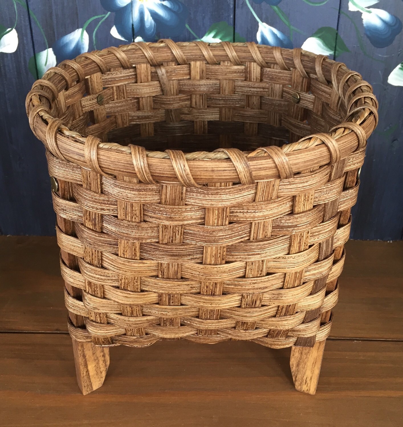 Handmade Basket Storage Basket Footed Basket Gift Basket Etsy
