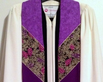 Purple Advent/Lenten Clergy Stole for Pastor