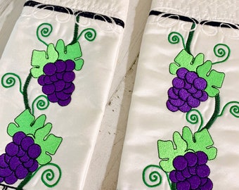 White Grapevine Communion Stole for Pastor