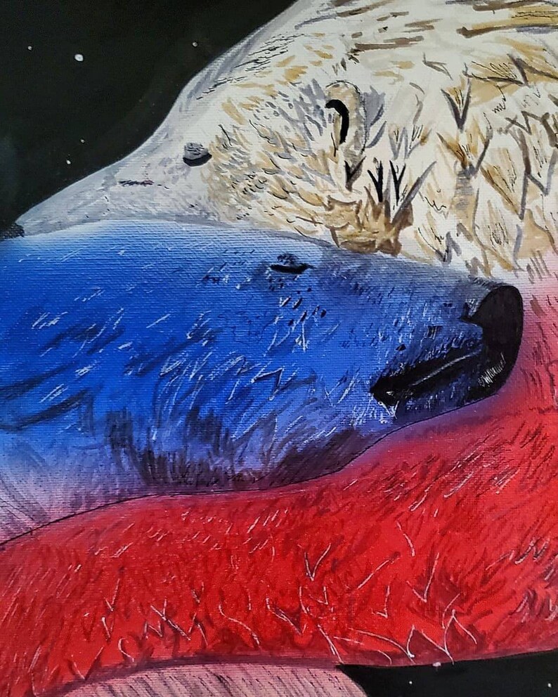 Polar bear canvas painting