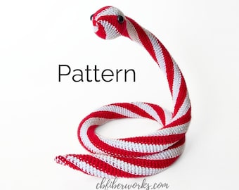 Piper the Peppermint Snake Crochet Pattern | Easy & Mindless Candy Cane Snake Pattern