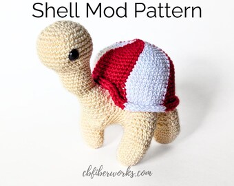 Sammie the Turtle Peppermint Shell Mod Crochet Pattern | Removable Shell Pattern