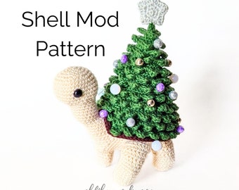 Sammie the Turtle Christmas Tree Shell Mod Crochet Pattern | Removable Shell Pattern