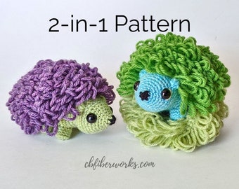 Hernando the Hedgehog 2-in-1 Crochet Pattern | Roll Up Amigurumi