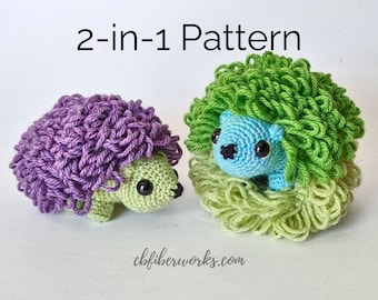 Hernando the Hedgehog 2-in-1 Crochet Pattern | Roll Up Amigurumi