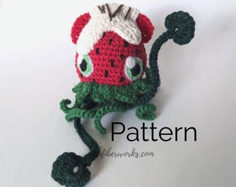 Sia the Strawberry Squid Crochet Pattern | Easy Valentine's Day Amigurumi Squid Pattern