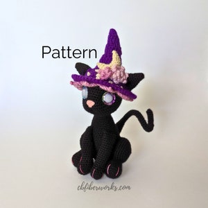 Motif au crochet Cassandra la sorcière | Chat noir amigurumi