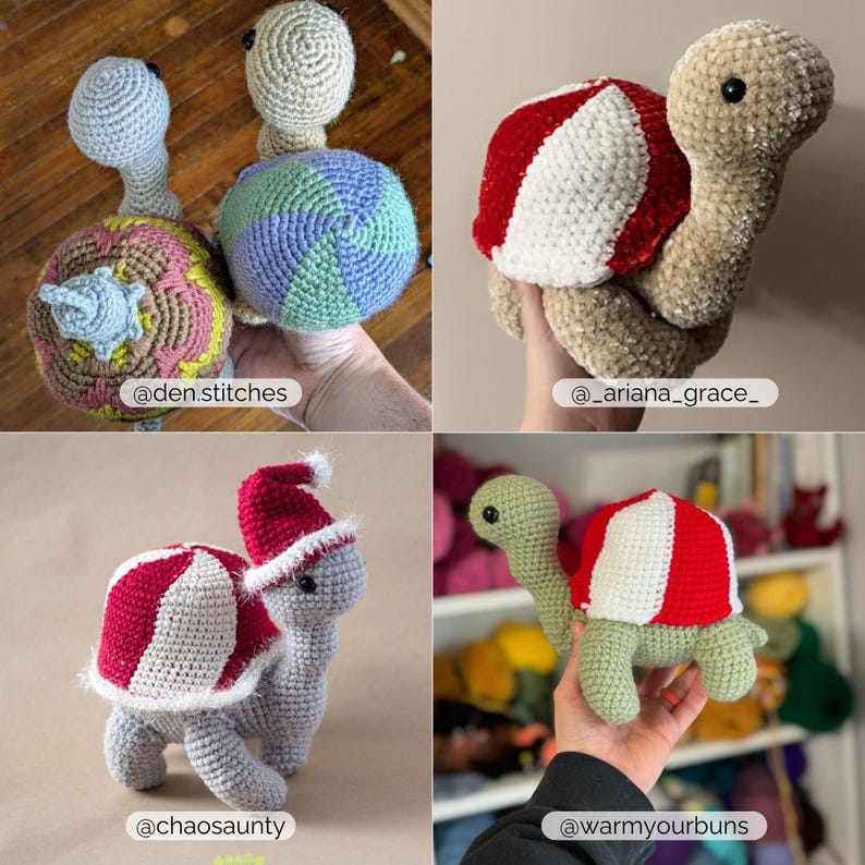 Sammie the Turtle Holiday Shell Bundle | 4 Removable Shell Crochet ...