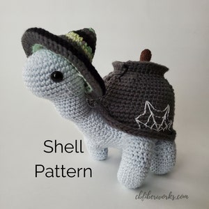 Sammie the Turtle Cauldron Shell with Witch Hat | Crochet Removable Shell Pattern