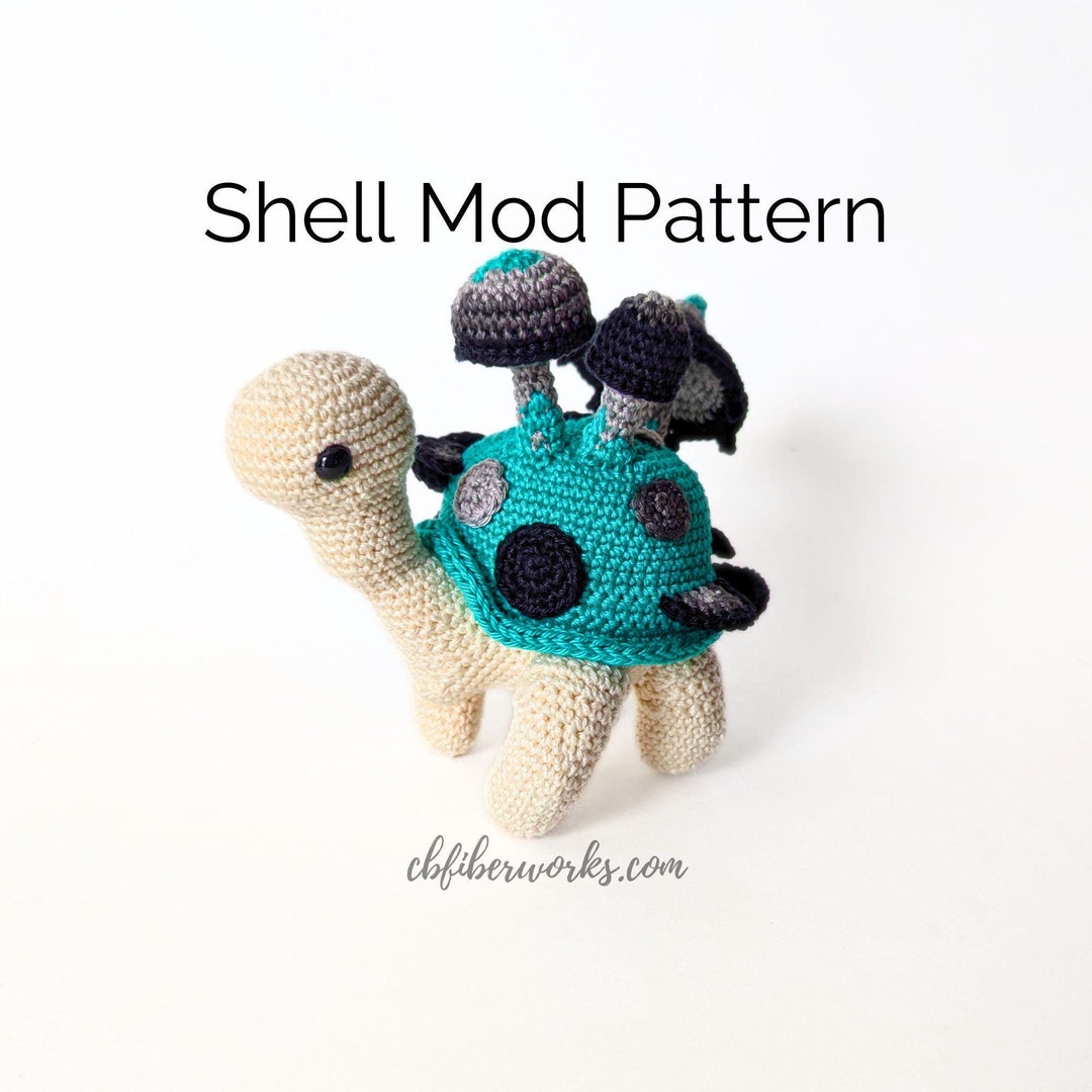 Crochet Turtle Removeable Shell Sammie the Turtle Mushroom Forest Shell Mod Crochet Pattern | Removable ...