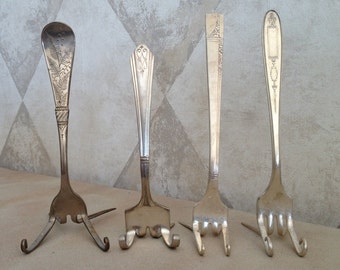 SET OF 12 - Vintage Fork Place Card Holders