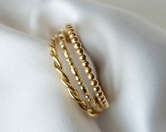 ALEXIA II – Set of 3 stacking rings in silver, gold or rose gold