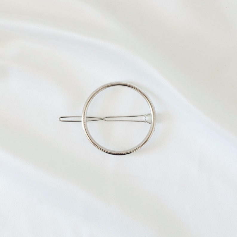 MAGNA NAKED ronde haarclip in goud, zilver, roségoud / bruidssieraden / bruidsmeisje / haarclip / cadeau / haaraccessoires groot Versilbert