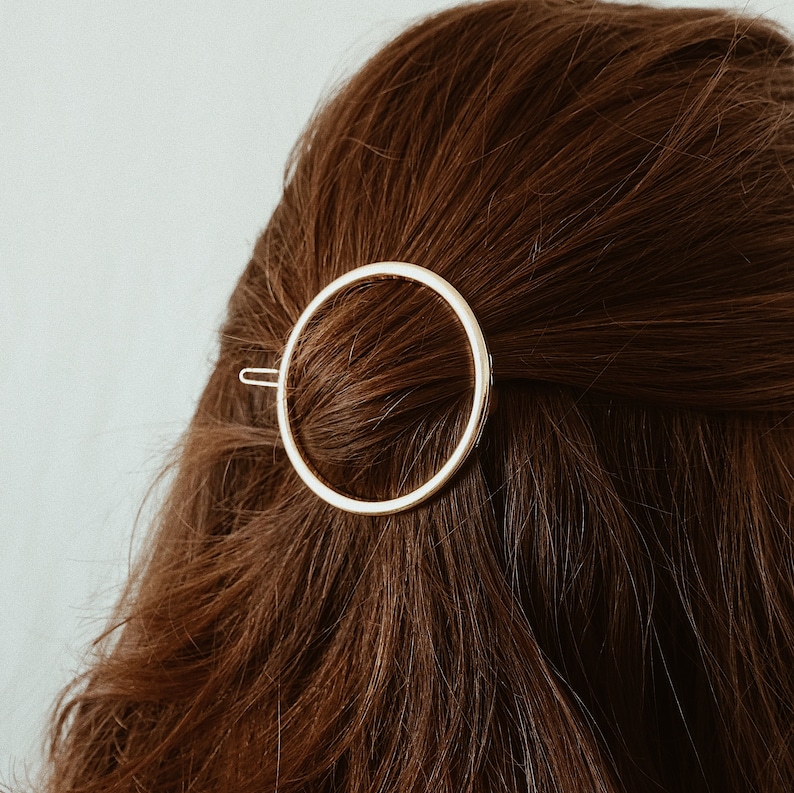 MAGNA NAKED runde Haarspange in Gold, Silber, Roségold / Brautschmuck / Brautjungfer / Haarclip / Geschenk / Haarschmuck groß Bild 8