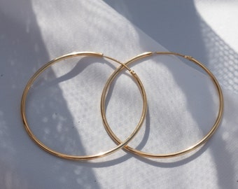 MAGDA – Hoop earrings 44 mm sterling silver, yellow gold plated or rose gold plated