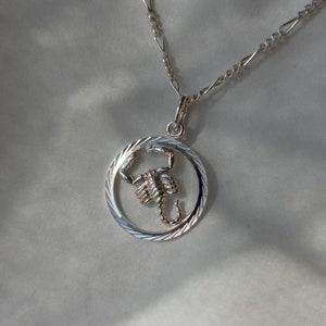 Zodiac sign necklace – Scorpio – 925 silver or gold-plated – with Figaro chain – Astrology jewelry – personalized gift