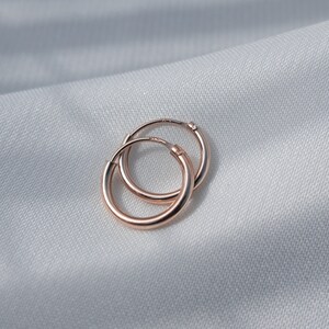 MAGDA Hoop earrings 10 mm sterling silver, gold plated, rose gold or 585 yellow gold image 9