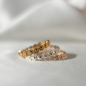 GOLDA – Ring with flowers Sterling silver / yellow gold plated / rose gold / handmade / stacking ring / stackable ring / midi ring