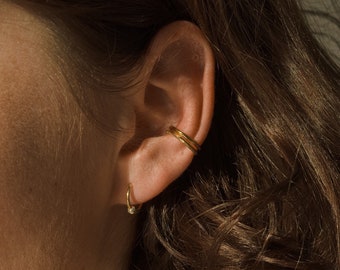 LANA BOLD – ear clip in silver, gold or rose gold // smooth, faceted or set / Earcuff Silver 925 / handmade ear cuff