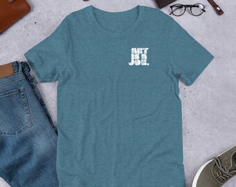 Art is a job Tshirt with print in the corner