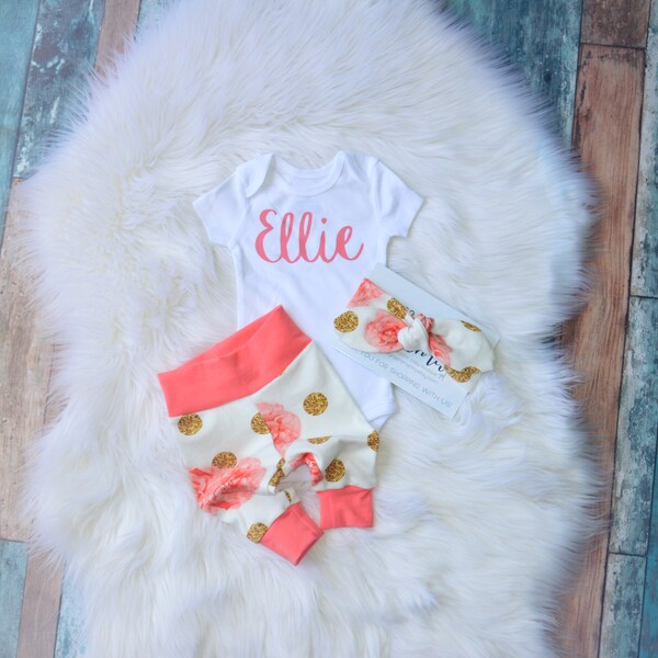 Personalized newborn outfit, newborn outfit, newborn girl coming home outfit, take home outfit girl, baby girl, take home outfit, name