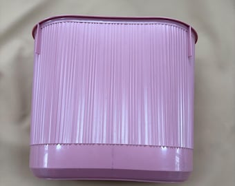 Vintage Rubbermaid 2954 Pink Ribbed Oval Wastebasket Trash Can Retro Decor READ