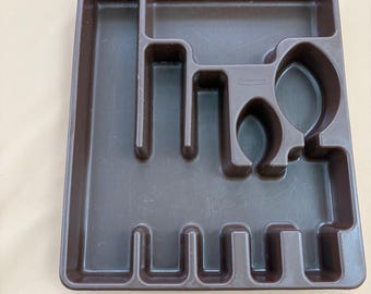 Vintage Rubbermaid Silverware Drawer Organizer Utensil Flatware Tray Brown 2922