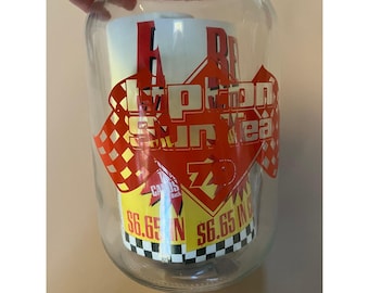 Vintage Lipton Sun Tea Jar Racing Red Lid "Rev It Up" Coupons Recipes Rare HTF