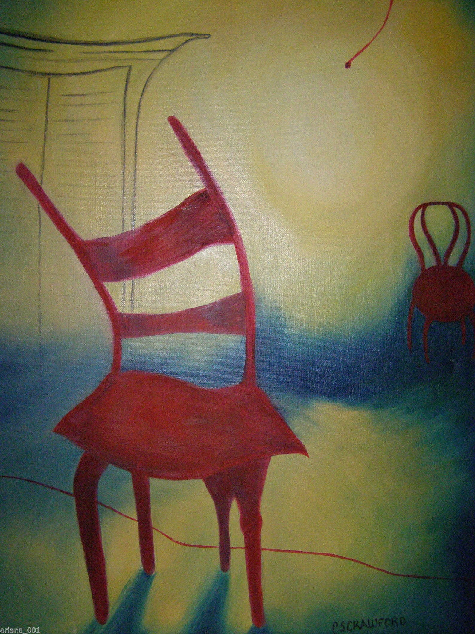 Original Painting Abstract Canvas Chair Painting on Canvas Etsy