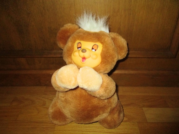 vintage stuffed animals with plastic faces