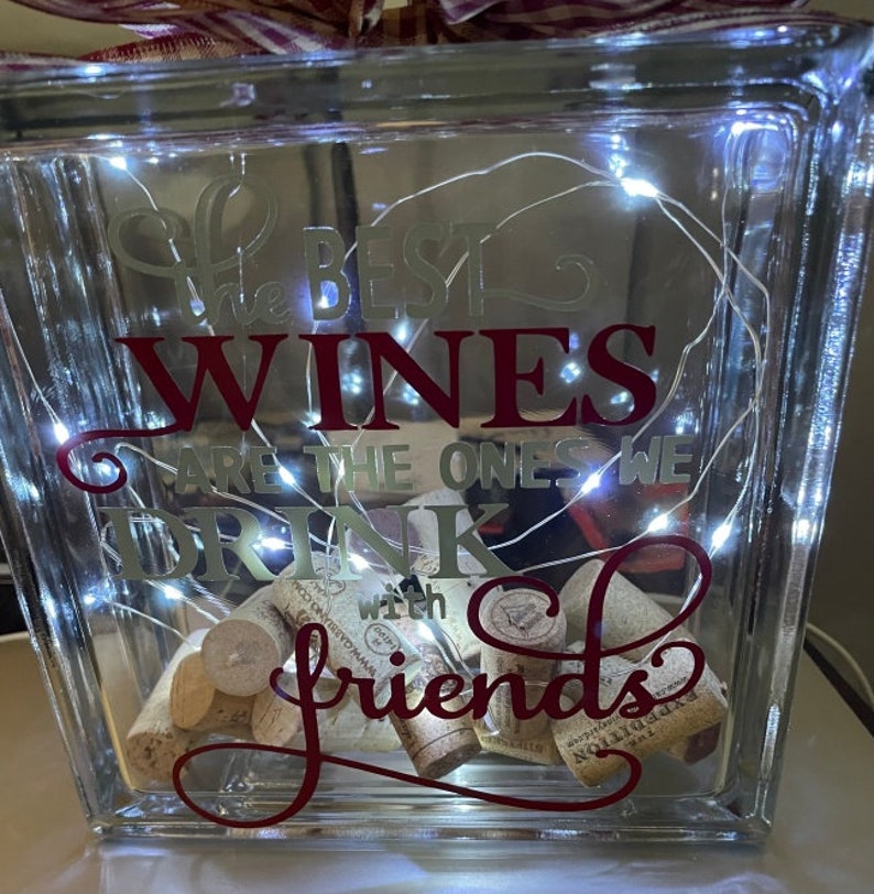 Handmade Glass Block With Corks and Room for Yours the Best Wines Are