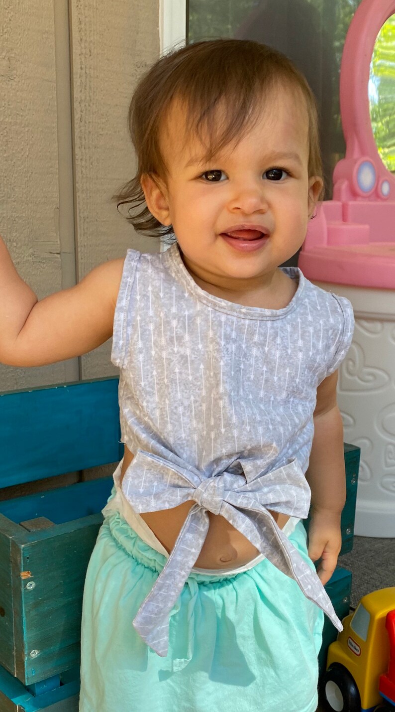 Toddler 1218 Month Summer Crop Top With Tie or Bow Etsy