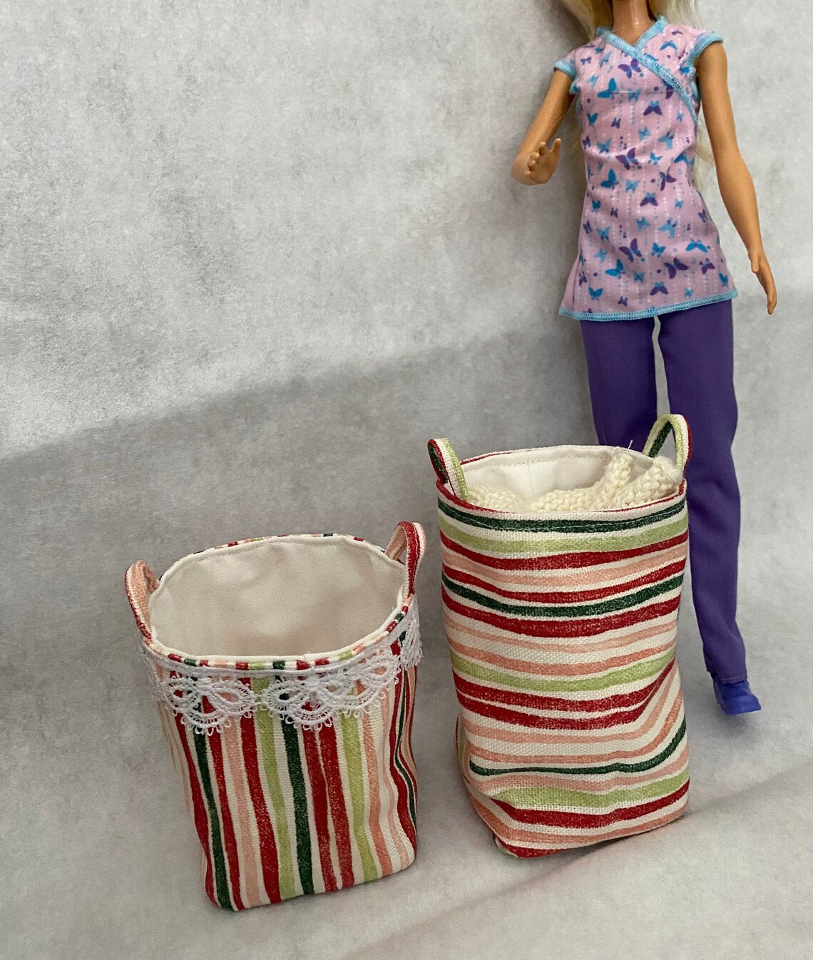 Elf or Barbie Like Size Laundry Baskets Tote Sack Pdf Sewing