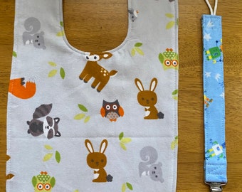 PDF simple baby snap bib and fabric pacifier clip instructions