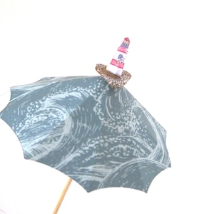 20 ocean cocktail umbrellas with lighthouse finial Cocktail umbrellas 20 sea Cocktail custom cocktail umbrellas wedding reception accessory