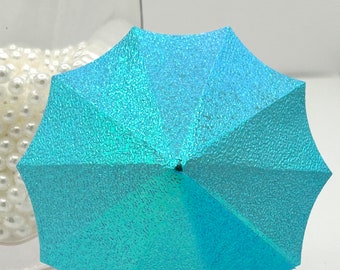 10 or 20 turquoise iridescent cocktail umbrellas handmade paper Simply fancy budget custom cocktail umbrellas wedding reception handmade