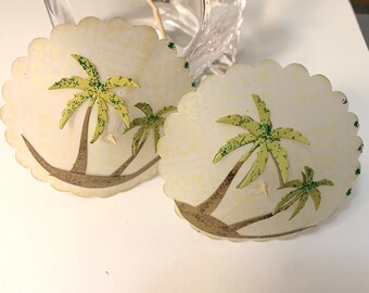 10 or 20 retro palm tree small Cocktail umbrellas retro theme party drink parasols umbrellas doily umbrellas party table reception bar