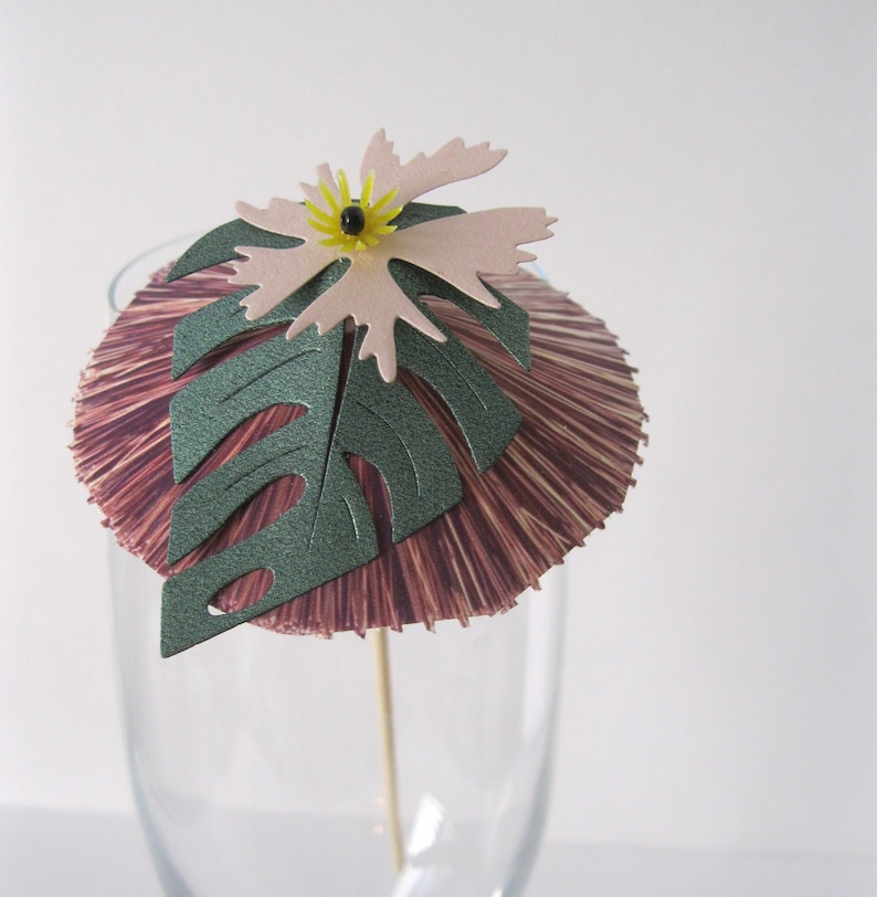 20 Tikilook Cocktail umbrellas tropical flower wedding mini Etsy