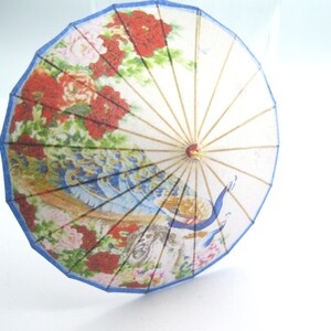 10 - 20 Japanese blue peacock style cocktail umbrellas drink topper Cocktail custom craft cocktail cupcake umbrella wedding reception decor