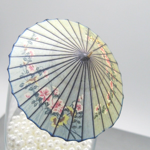 10 or 20 Japanese blue parasol style cocktail umbrellas drink umbrella Cocktail custom cocktail cupcake umbrella wedding reception accessory