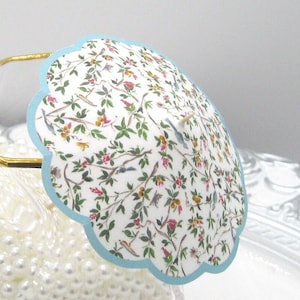 10 or 20 White and blue ditzy floral cocktail umbrellas drink parasol umbrella Cocktail custom cocktail cupcake umbrella reception accessory