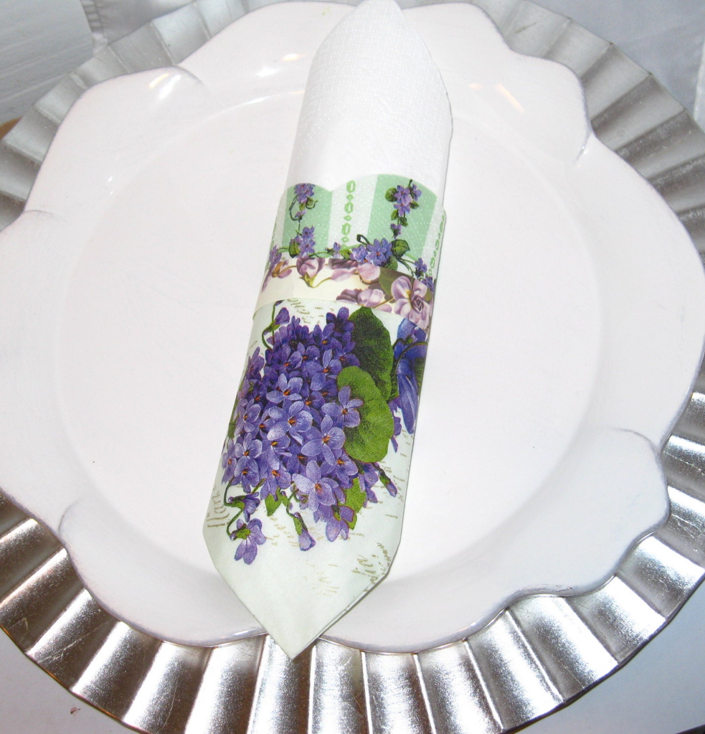 Floral Violets napkins 10 paper napkin rolls dinner napkins Etsy