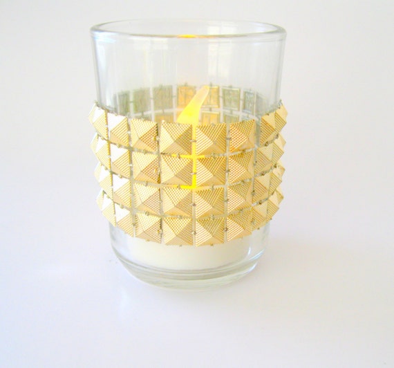 Sale 20 Matte Gold Jeweled Bling Candle Holders Votive 10 Etsy