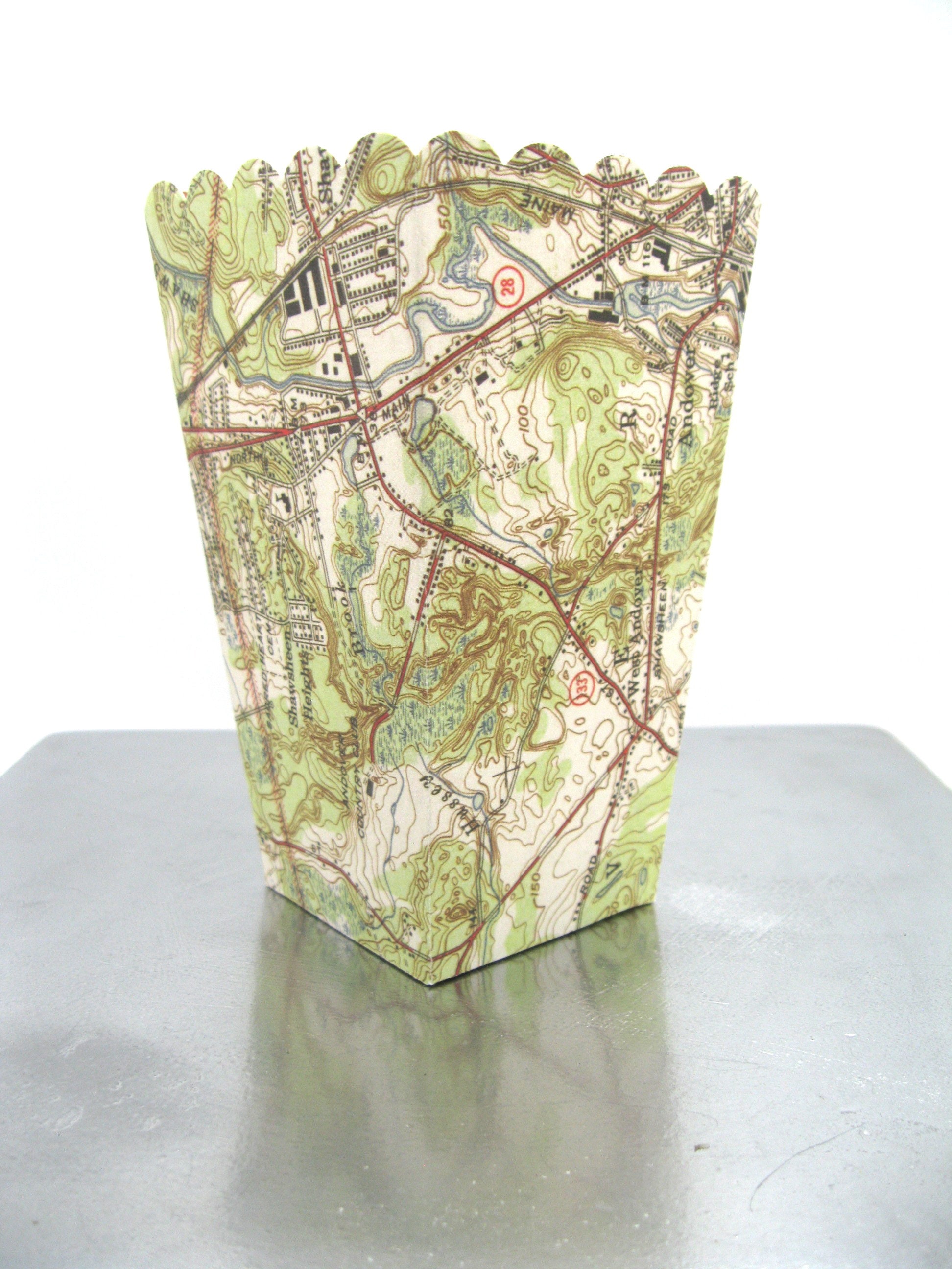 Topographical Packaging 10 Topography Map Popcorn Box Treat Quirky Box Party Goodies Topography ...