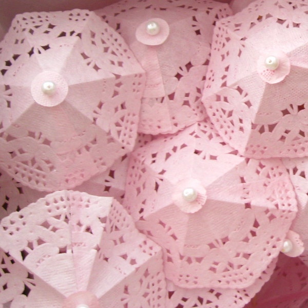 20 Cocktail umbrellas drink parasol small umbrella Cocktail doilies pastel pink cocktail umbrellas wedding reception table decor accessories